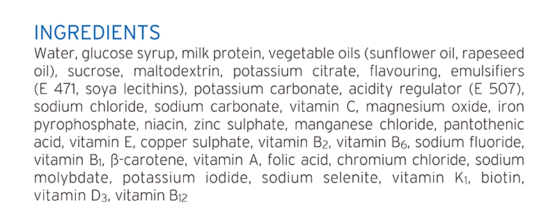 Fresubin 2kcal Drink Vanilla ingredients Eng